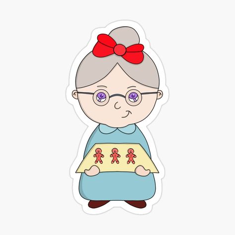 Get my art printed on awesome products. Support me at Redbubble #RBandME: https://www.redbubble.com/i/sticker/Gingerbread-Grandma-by-diegovcarvalho/93208875.EJUG5?asc=u Grandma Stickers, Sticker Art, Gingerbread Cookies, Sticker Design, Sell Your Art, Gingerbread, Independent Artist, Vinyl Sticker, Awesome Products