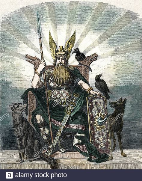 Mythologie nordique : Odin (Norse mythology : Odin) Gravure tiree de "Nordisch-germanische Gotter und Helden" de Wilhelm wagner 1901 Collection privee Stock Photo Norse Mythology Odin, Odin Norse Mythology, Norse Mythology, Vikings, High Resolution, Stock Images, Resolution, Stock Photos, Google Search