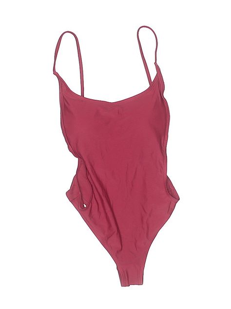 Sunny Co. One Piece Swimsuit Size: Small Swimwear - used. 82% Nylon, 18% Spandex, Solid | Sunny Co. One Piece Swimsuit: Burgundy Solid Swimwear - Size Small Maroon Swimsuit, Pink Stretch One-piece For Sunbathing, Red Moisture-wicking Swimwear For Summer, Red One-piece Swimwear For Sunbathing, Red Sleeveless One-piece Beachwear, Women's Swimwear, Womens Swimwear, One Piece Swimsuit, Sunnies