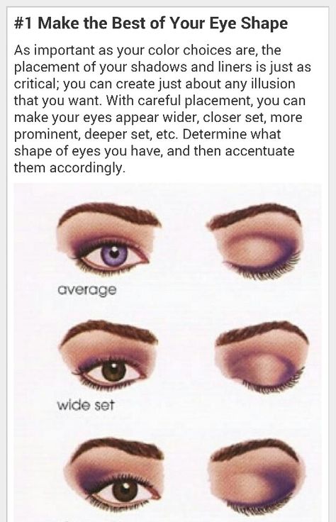 How to apply eye shadow for average, wideset, or closely spaced eyes Wideset Eyes, Smokey Eye Tutorial, Eye Tutorial, Eyes Makeup, Eye Shapes, Smokey Eye, Makeup Inspo, Eye Shadow, Color Choices