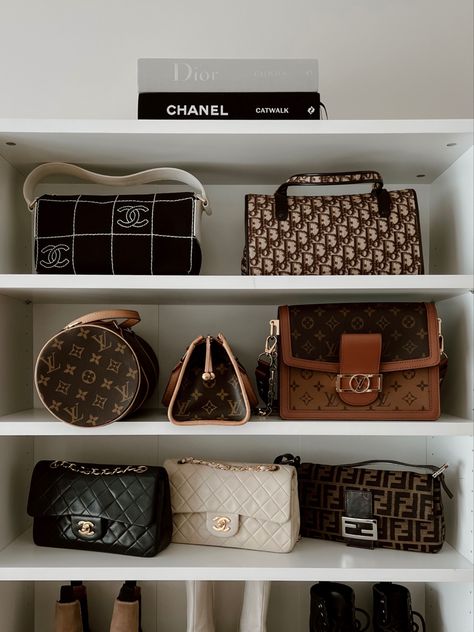 Designer Bag Closet, Bag Collection Closet, Dream Handbags, Miami Apartment, Bag Closet, Expensive Bag, Beauty Room Decor, Expensive Jewelry Luxury, Luxury Lifestyle Dreams