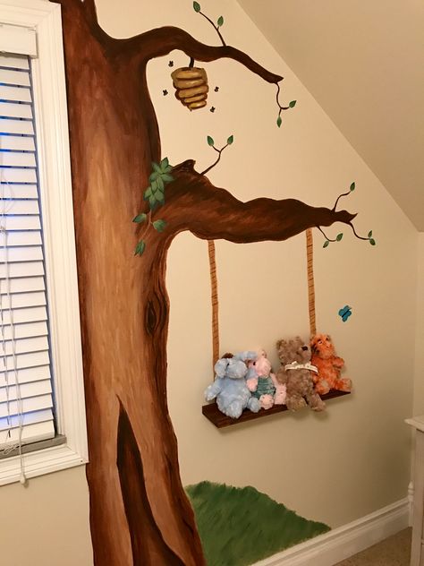 Baby Nursery Inspiration, Winnie The Pooh Nursery, Baby Room Themes, Nursery Mural, Disney Nursery, Nursery Room Design, Baby Room Inspiration, Fa Fal, Baby Boy Room Nursery