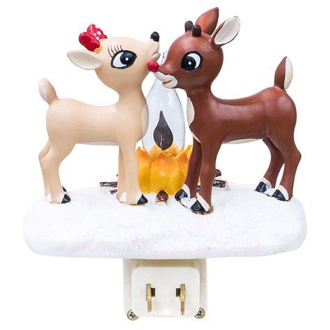 Amazon.com: Rudolph the Red Nosed Reindeer Night Light with Flickering Flame, 5 1/4 Inch: Home & Kitchen Faux Campfire, Campfire Nightlight, Rudolph And Clarice, Campfire Night, Fire Night, Christmas Night Light, Candle Night, Creative Christmas Gifts, Christmas 3d