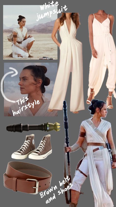 Rey outfit inspo #outfitinspo #starwars #rey #disneybound Rey Disneybound, Modern Disney Outfits, Ray Costume, Rey Star Wars Costume, Star Wars Inspired Outfits, Star Wars Disneybound, Disney Bound Outfits Casual, Cute Disney Outfits, Disneyland Outfits