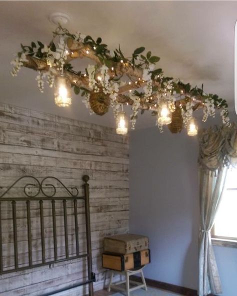 Unique Hanging Light Fixtures, Diy Rustic Furniture, Industrial Farmhouse Design, Ladder Chandelier, Diy Hanging Light, Hanging Ladder, Rustic Furniture Diy, Diy Light Fixtures, Beautiful Baby Blanket