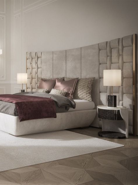 Headboard Design Ideas, High Quality Bedroom Furniture, Luxury Headboard, Double Bed Designs, Bed Headboard Design, Quality Bedroom Furniture, Italian Bed, Italian Furniture Modern, Modern Headboard