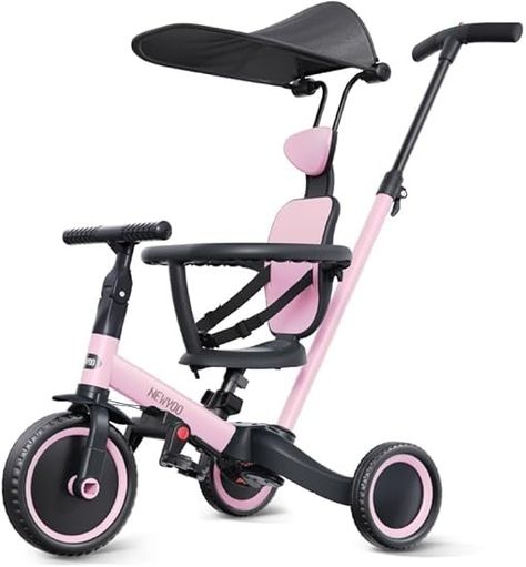 Amazon.com: newyoo Tricycle for Toddlers 1-3, Toddler Tricycle with Push Handle and Canopy, Toddler Bike, Birthday Gift and Toys for Girl and Boy, 6 in 1 Baby Trike, Balance Bike, TR009, Pink : Toys & Games Toddler Tricycle, Bike Birthday, Pink Toys, Toddler Bike, Girl And Boy, Toddler Birthday, Balance Bike, Tricycle, Toys For Girls