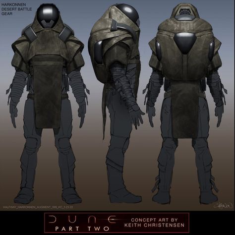 𝐑. Å𝐥í | Secrets of Dune on X: "Dune Part Two concept art of Harkonnen desert gear by Keith Christensen. #DunePart2 https://t.co/k6g7uzZjkK" / X Dune Harkonnen, Dune Characters, Sci Fi Armor, Robot Design Sketch, Dune Part Two, Dune Art, Power Armour, Denis Villeneuve, Futuristic Armour