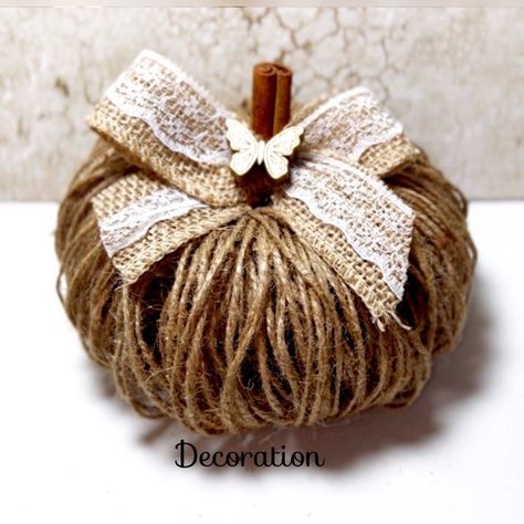 Jute Pumpkin DIY | Full Season Decorations 🫶 Cinnamon Pumpkin Jute Craft Home & Garden Decoration 🌺 | By Decoration Jute Pumpkins Diy Video, Jute Pumpkins Diy, Twine Pumpkins Diy, Jute Crafts Diy Home Decor, Jute Pumpkins, Rope Pumpkins, Jute Twine Crafts, Season Decorations, Deco Halloween