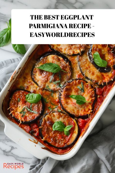 Eggplant Parmigiana, also known as “Melanzane alla Parmigiana,” is a classic Italian dish that layers eggplant with tomato sauce, basil, and cheese. Parmegiana Eggplant, Eggplant Parmigiana Recipe, German Appetizers, Parmigiana Recipe, Salad Bacon, Italian Main Dishes, Eggplant Parmigiana, Broccoli Salad Bacon, Eggplant Dishes