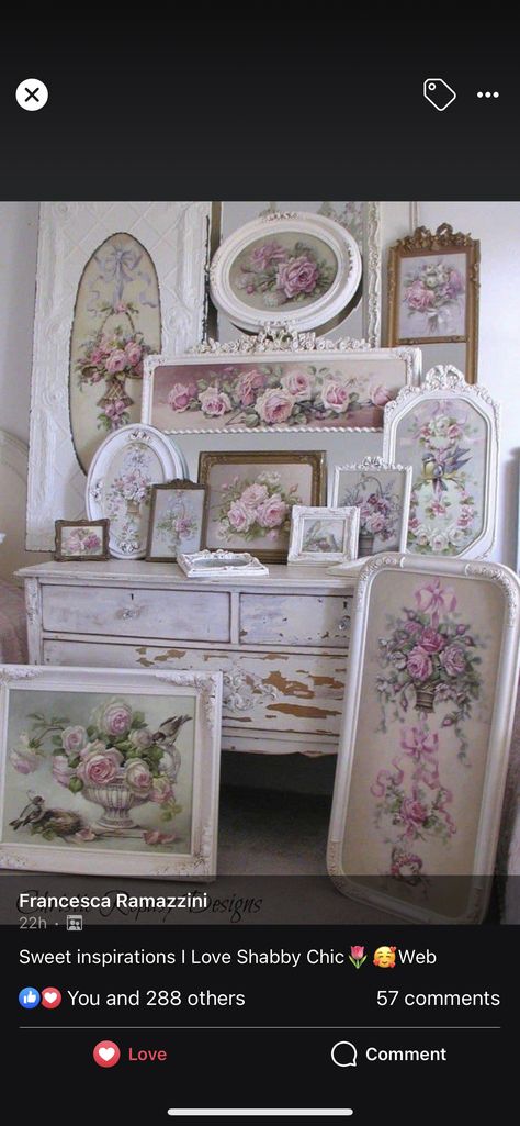 Shabby Chic Color Palette, Chic Pink Bedroom, Muebles Shabby Chic, Shabby Chic Colors, Shabby Chic Wallpaper, Shabby Chic Painting, Shabby Chic Decor Bedroom, Country Chic Paint, Shabby Chic Wall Decor