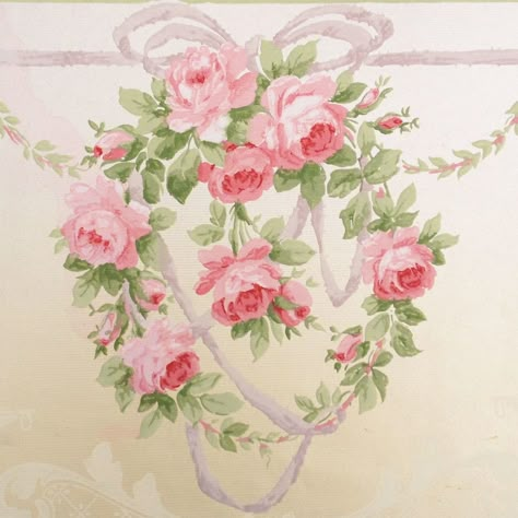 The Painted Room (@the_painted_room) • Instagram photos and videos Vintage Rose Aesthetic, French Vintage Wallpaper, Shabby Chic Printables, Bow Image, Painting Old Furniture, French Wallpaper, Painting Roses, Rene Gruau, Victorian Valentines