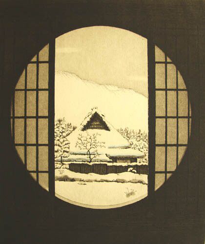 o Japanese Circle, Chinese Boat, Japanese Art Modern, Imagination Art, Japanese Tree, Japanese Stuff, Round Window, Winter Images, Round Canvas