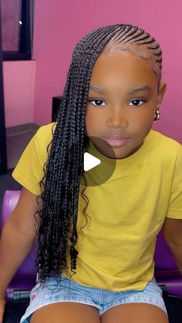 Lil Girl Hairstyles Braids Natural Hair, Box Braids Kids Hairstyles, Hair Styles For Long Hair Kids, Kids Braids With Color Hair, Kids Hair Styles Braids, Braids For Girls Kids, Children Hair Styles Braids, Hairstyle Beads, Kids Braided Hairstyles Natural Hair