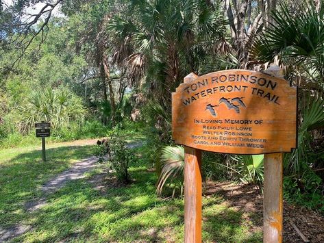 The Toni Robinson Waterfront Trail is part of the Indian River Land Trust that protects the land around the Indian River Lagoon. Florida Caverns State Park, Hiking In Florida, Indian River Lagoon, Coral Castle, Florida Travel Destinations, Natural Waterfalls, Florida Adventures, Places In Florida, Cool Places