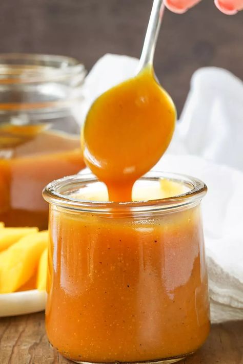 Mango Sauce For Shrimp, Mango Coulis Recipe, Mango Sauce Dessert, Pineapple Coulis, Mango Glaze Recipe, Mango Puree Recipe, Mango Sauce Recipe, Mango Glaze, Coulis Recipe