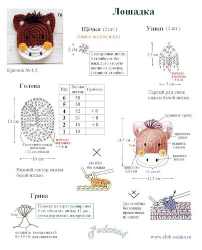 Crochetpedia: 2D Crochet Farm Animal Applique Patterns Appliques Au Crochet, Marque-pages Au Crochet, Crochet Farm Animals, Crochet Appliqué, Owl Applique, Crochet Embellishments, Crochet Horse, Crochet Appliques, Crochet Birds