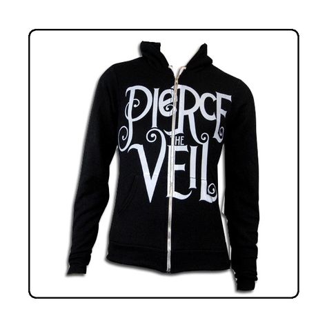 Pierce The Veil New Logo Black Zip USA Import Hoodie ($43) ❤ liked on Polyvore featuring tops, hoodies, jackets, band merch, shirts, band, zipper shirt, zippered hooded sweatshirt, logo hoodies y zip hoodies Ptv Logo, Scene Kid Fashion, Black Zip Hoodie, Zipper Shirt, Diesel Punk, Scene Fashion, Hoodie Logo, Pierce The Veil, The Veil