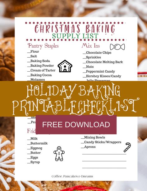 Baking Supplies List, Baking Ingredients List, Christmas Baking List, Classic Christmas Dessert, Christmas Candy Molds, Gingerbread Cookie Mix, Holiday Baking List, Easy Christmas Cookie Recipes, Christmas Desserts Easy