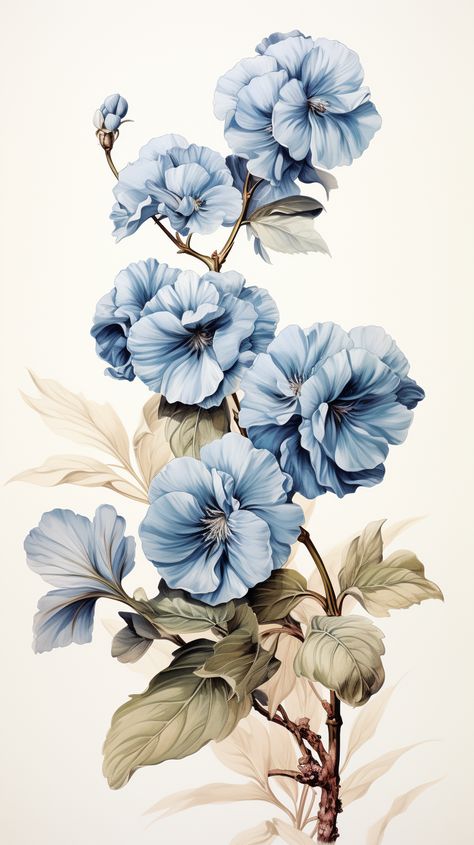 Vintage Floral Whispers 🌼 These grainy flower illustrations capture the delicate details of nature's finest. Bring a touch of vintage elegance to your space. #VintageWhispers #FloralDecor #RetroInspo Blue Flower Illustration, Vintage Floral Illustration, Vintage Flower Illustration, Botanical Flowers Print, Ear Tattoo Ideas, Illustration Clip Art, Botanical Flower Art, Flower Illustrations, Print Design Art