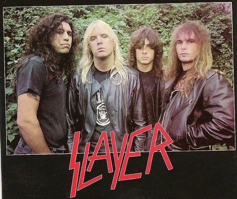 Slayer 80s, Music Man Cave, Tom Araya, Big Hair Bands, Metal Posters Art, Metal Music Bands, Slayer Band, Groove Metal, Heavy Rock