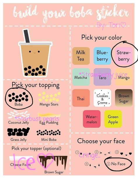 Boba Stickers, Asian Drink, Printable Paper Toys Templates, Bubble Tea Menu, Boba Sticker, Paper Toy Printable, Tea Crafts, Bubble Tea Shop, Cardboard Crafts Diy