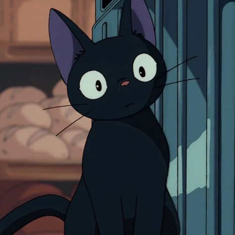 Cute Cat Animated, Pfp Aesthetic Anime, Kiki Cat, Profile Picture Icon, Kikis Delivery Service, Cat Animated, Personajes Studio Ghibli, Studio Ghibli Background, Studio Ghibli Characters