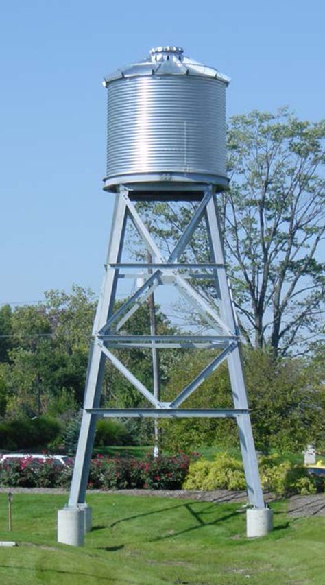 Elevated Tanks on Towers – Water Storage Tanks, Inc. Water Tank Stand, Water Tank Design, Water From Air, Steel Water Tanks, Tank Stand, Emergency Water, Water Towers, Water Storage Tanks, Clean Drinking Water