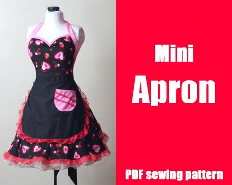 Ruffled Apron Pattern Free, Apron Pattern Free Vintage, Vintage Apron Pattern Free, Pinafore Apron Pattern Free, Apron Patterns Free, Free Apron Patterns, Free Pinafore Pattern, Pinafore Apron Pattern, Mini Apron