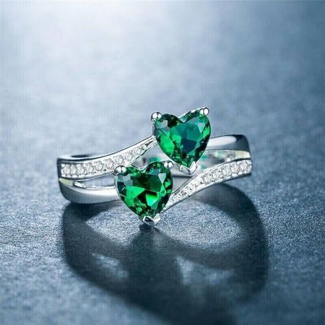 Check out Kalyan's latest collection of unique silver rings for women. We offer stylish and eye-catchy designs of fashionable jewellery at the best prices! Also, explore personalized engagement rings, wedding rings and daily wear rings at our official web store. Emerald Engagement Ring Green, Emerald Birthstone, Green Emerald Ring, Wedding Ring Sizes, Silver Jewels, Detailed Ring, Emerald Engagement, Silver Wedding Rings, Emerald Engagement Ring