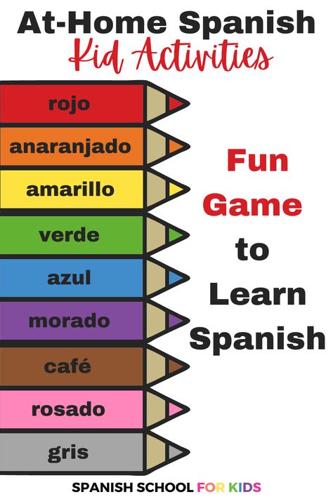 Are you looking for fun kid activities at home that can also give your kids a leg up in life? Then quick and easy kid activities like this Spanish game will help your kids learn colors in Spanish - even if you don't know Spanish! Knowing Spanish can lead to better job opportunities so click the link for easy kid activities at home (that are also kid activities not messy) like this game & start today! Fun Kid Activities At Home, Spanish Words For Kids, Fun Kid Activities, Spanish Games For Kids, Colors In Spanish, Spanish For Kids, Free Spanish Lessons, Spanish Learning Activities, Spanish Words For Beginners