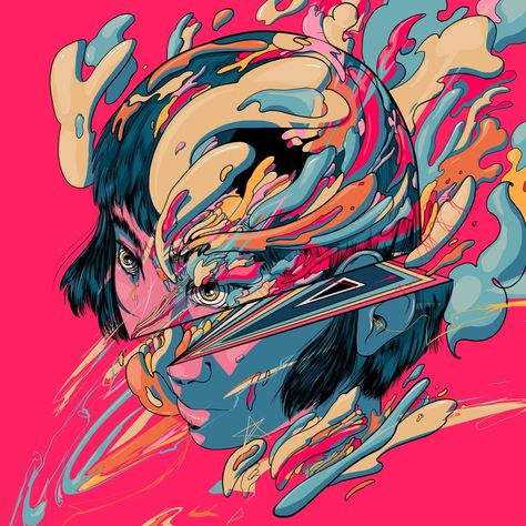 Human Minds Burst into Splashes of Color in Surreal Digital Illustrations by Carolina Rodríguez Fuenmayor | Colossal Skeleton Illustration, Colossal Art, Surrealism Painting, Human Mind, Digital Illustrations, Drawing Skills, Horse Pictures, Digital Portrait, Surreal Art