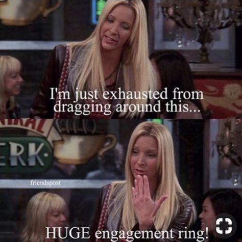 5. How will you announce your engagement?  The picture above is EXACTLY what I would say 😂 Funny Engagement Announcement, Creative Engagement Announcement, Engagement Announcement Ideas, Huge Engagement Rings, Engagement Frame, Engagement Captions, Engagement Announcement Photos, Tv Show Friends, Engagement Quotes