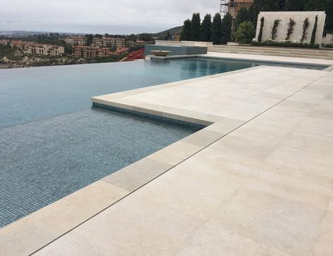 Pool Decks - Stone Curators Pool Coping Ideas, Light Colored Granite, Overlay Ideas, Pool Paving, Deck Renovation, Automatic Pool Cover, Exterior Fireplace, Swimming Pool Decks, Pool Contractors