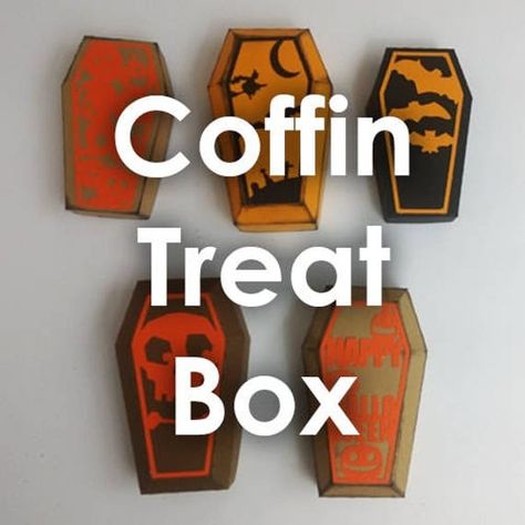 Coffin Treat Boxes, Coffin Treats, Treat Box Template, Coffin Box, Handmade Card Making, Card Making Kits, Interactive Cards, Treat Box, Crafting Paper