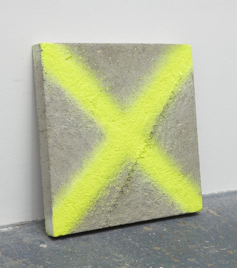 Paint On Concrete, Neon Spray Paint, Web Portfolio, Concrete Block, Yellow Neon, Home Again, Reinforced Concrete, Concrete Blocks, Enamel Paint