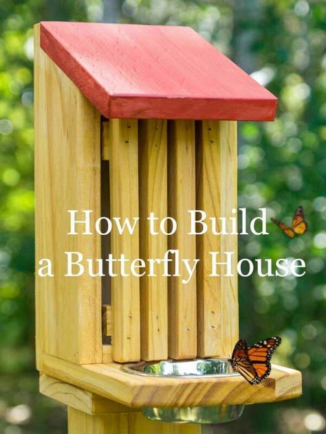 Diy Butterfly House, Homemade Bird Houses, Bird Houses Ideas Diy, Butterfly Houses, Bird House Plans, Garden Junk, Diy Butterfly, Butterfly House, Diy Birds