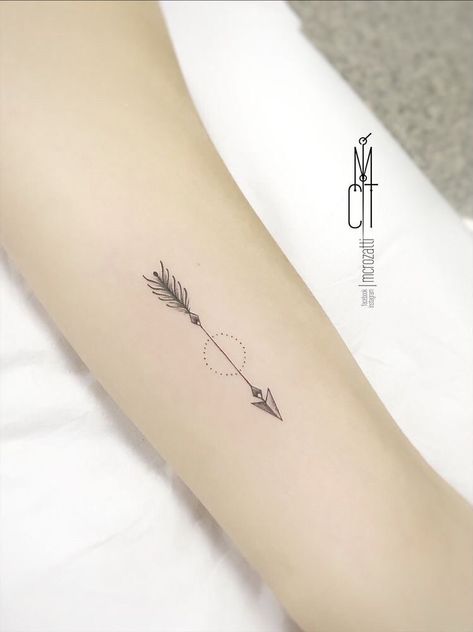 Wrist Tattoos For Women Arrow, Delicate Arrow Tattoo, Fine Line Arrow Tattoo Design, Tiny Arrow Tattoo, Arrow Tattoo Arm, Arrow Tattoo Ideas, Achilles Tattoo, Simple Arrow Tattoo, Sagittarius Tattoo Designs