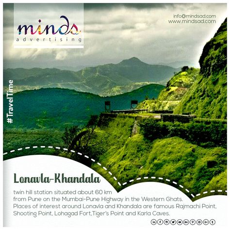 It's Travel Time to Lonavla-Khandala 😍 ☔️ One Day Trip to Amazing Place Around Pune During the Monsoon 😍 Lonavla-Khandala 🚩🙏 #TravelTime #Monsoon #Rain #MaharashtraTravel  #Lonavla #Khandala  #Photography #Tourism #Nature #Vacation #Peace #Pune #weekendtrip #Design #Branding #Advertising #GraphicDesign #LogoDesign #DigitalMarketing #mindsadvertising Khandala Photography, Brand Advertisement, Monsoon Rain, Western Ghats, One Day Trip, Travel Time, Poster Designs, Hill Station, Travel Website