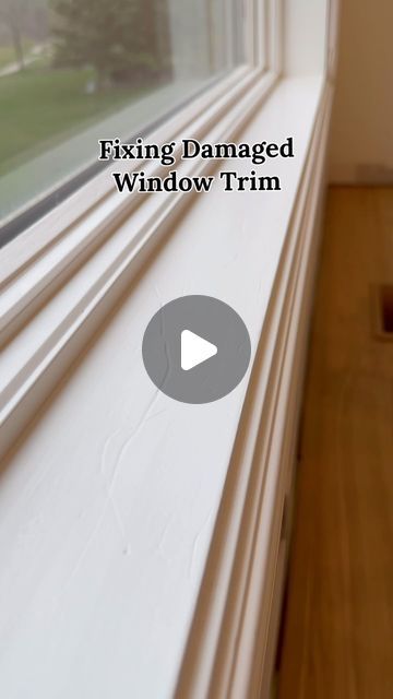 Brad Royce on Instagram: "Fixing Damaged Window Trim #tips #tutorial #diy #painting #painter #homedecor #decor #homedesign #homeimprovement" Repaint Window Frame, Painting Exterior Window Trim, Replace Window Trim, Paint Window Trim, Painting Window Trim, Painted Window Trim, Baseboard Repair, Window Trim Paint, Vinyl Window Trim