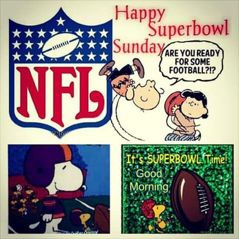 Happy Super Bowl Sunday, Happy Super Bowl, Superbowl Sunday, Snoopy Quotes, Snoopy Pictures, Super Bowl Sunday, Charlie Brown And Snoopy, Good Morning Happy, Sports Gym