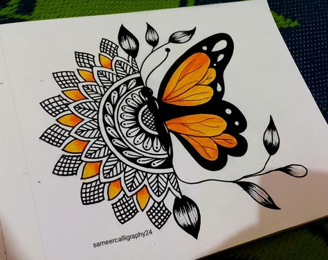 Mandala Art With Butterfly, Mandala Project, God Pics, Boho Art Drawings, Mandala Art Therapy, Art Butterfly, Mandala Design Pattern, Textile Prints Design, Mandala Artwork