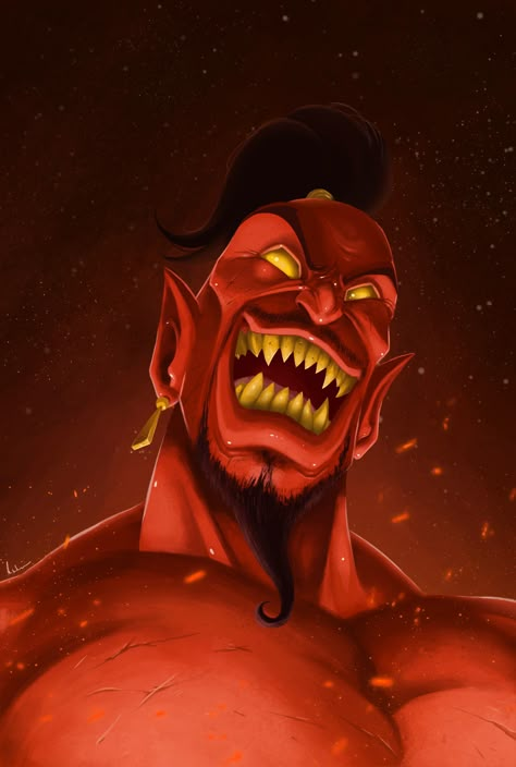 aladdin artstation | ArtStation - Genie Jafar, Federico Meloni Aladdin Art, Easy Disney Drawings, Aladdin 1992, Arte Alien, Dark Disney, Disney Villains Art, Desenho Tattoo, Pinturas Disney, Disney Aladdin