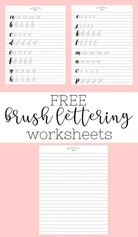 Free Brush Lettering Worksheets Brush Letters, Free Lettering Worksheets, Brush Lettering Alphabet, Brush Lettering Worksheet, Lettering Worksheets, Hand Lettering Practice Sheets, Brush Lettering Practice, Hand Lettering For Beginners, Inkscape Tutorials