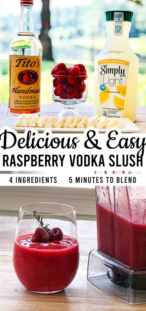 Frozen Titos Drinks, Frozen Fruit Vodka Drink, Tito’s Drink Ideas, Drinks To Make With Titos, Frozen Drinks With Vodka, Slush Drinks Alcohol Frozen, Vodka Slush Recipe Frozen, Tito’s Vodka Recipes, Drinks With Titos