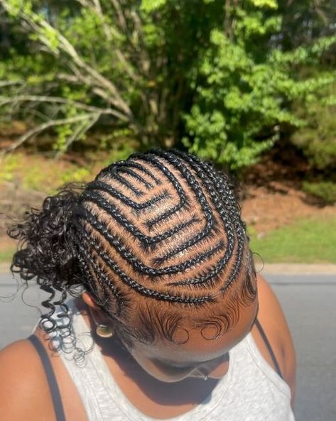 Cornrows Hairstyles For Natural Hair, Cornrow Back Braid Styles, Bamboo Braids, How To Stitch Braid, Bohemian Stitch Braids, Braids W Curly Ends, Braids Into A Bun, Cornrows Hairstyles, Black Kids Braids Hairstyles