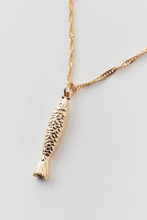 Sardine Charm Necklace | Urban Outfitters 2024 Jewelry, Urban Outfitters Jewelry, Pendant Choker, Fall Winter 2024, Winter 2024, Jewelry For Women, Latest Styles, Charm Necklace, Womens Necklaces