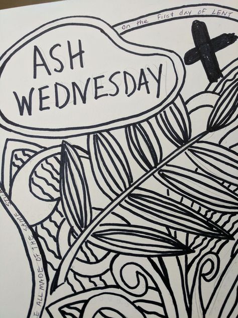 I went looking for an Ash Wednesday coloring page and couldn’t find one I liked, so I created my own. You are welcome to download and print this one. (It was drawn on 9×12 paper, so shri… Ash Wednesday Coloring Pages For Kids, Ash Wednesday Activities, Ash Wednesday Coloring Page, Ash Wednesday Lesson For Kids, Ash Wednesday Kindergarten, Lent Coloring Pages, Easter Sunday School, Ash Wednesday, Holy Week