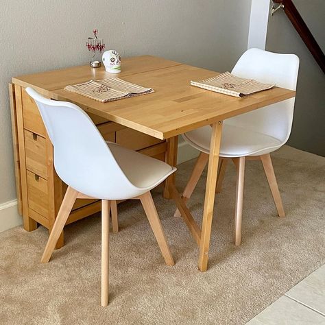 We finally have a table and chairs! We had been eating at the kitchen counter. Love the Ikea Norden Gateleg table. We had one in MA too.… | Instagram Norden Dining Table Ikea, Ikea Small Dinner Table, Ikea Folding Table Norden, Norden Ikea, Ikea Norden Table, Norden Table, Ikea Kids Table And Chairs, Ikea Norden, Norden Gateleg Table