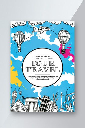 Tour Travel Flyer with Hand-painted Vector and Map Template#pikbest#templates Tourist Guide Design, Tourism Project Ideas, Tourist Brochure, Travel Photos Display, Travel Flyer, Restaurant Business Cards, Map Template, Paper Art Design, Trifold Brochure Design